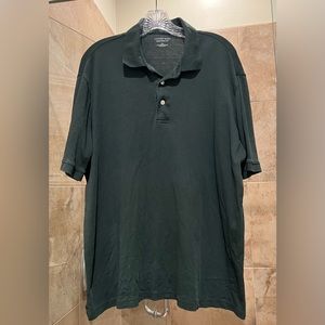 Lands End - Men’s Polo Shirt - Large - Dark Green